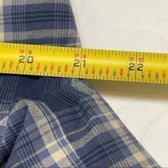 Eddie Bauer Blue Plaid Oversized 100% Cotton Academia Grandpa Blazer Size S - Picture 11 of 11